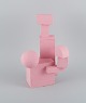 Christina Muff, 
dansk 
samtidskeramiker 
(f. 1971).
Unik kubistisk 
stentøjsskulptur 
i mat pink ...