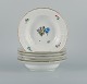 Royal 
Copenhagen 
Saksisk Blomst. 
Seks dybe 
tallerkener i 
håndmalet 
porcelæn med 
blomster og ...