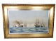 Skibsmaleri af 
Bille, Vilhelm 
Victor, 
1864-1908, 
marinemaler med 
motiv af 
"Slaget ved 
Helgoland ...