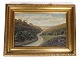 Maleri på 
lærredet i 
guldramme motiv 
af landskab fra 
omkring 
1930'erne
Mål i cm: 
H:45,5 B:61
