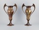 Auguste 
Delaherche 
(1857-1940), et 
par store art 
nouveau 
bronze-vaser 
dekoreret med 
grankogler. ...