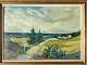 Aage Strand 
(1910-75):
Klitlandskab 
med gårde og 
graner.
Olie på 
lærred.
Sign.: ÅS
66x96 ...