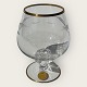 Lyngby Glas, 
Måge 
krystalglas med 
slibninger og 
guldkant, 
Cognac, 6cm i 
diameter, 8,5cm 
høj, ...