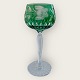 Bøhmisk krystal 
glas, Glas med 
blomster 
slibninger, 
Grøn, 19cm høj, 
8cm i diameter 
*Perfekt stand*