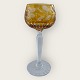 Bøhmisk krystal 
glas, Glas med 
blomster 
slibninger, 
Gul, 19cm høj, 
8cm i diameter 
*Perfekt stand*