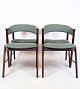 Sæt af 4 
armstole af 
dansk design i 
palisander 
fremstillet af 
Korup 
Stolefabrik i 
blåt stof fra 
...