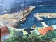 Nis Stougaard, 
Maleri på 
lærred, motiv 
fra havn på 
Bornholm. Mål 
med ramme 
66,5x53,5 cm