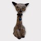 Bornholmsk 
keramik, 
Søholm, 
Siddende kat, 
22cm høj, 10cm 
bred, Design 
Joseph Simon 
*Pæn stand*