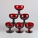 6 stk likørglas 
i dyb rød farve
Design Monica 
Brattt
Producent 
Reijmyre 
glasbruk, ...