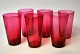 6 rubin røde 
sodavandsglas, 
ca. 1920. 
Højde: 10 cm. 
Dia.: 5,5 cm. 
Perfekt stand!
Sælges kun ...