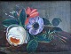 Dansk kunstner 
(19. årh.): 
Opstilling med 
blomster. Olie 
på lærred. 
Usigneret. 17,5 
x 23 ...