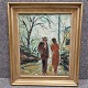 Maleri på 
lærred med 
motiv af 2 
personer ved en 
vej med et træ
Kunstner 
ukendt
Fremstår ...