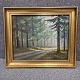 Natur maleri på 
lærred, med 
motiv af en 
skovvej med 
træer på begge 
sider. 
Sandsynligvis 
Rold ...