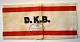 Danske Kvinders 
Beredsskab's 
(D.K.B) armbind 
og sølvbrosche. 
1939 ff. 
Danmark. 8 x 17 
cn, ...