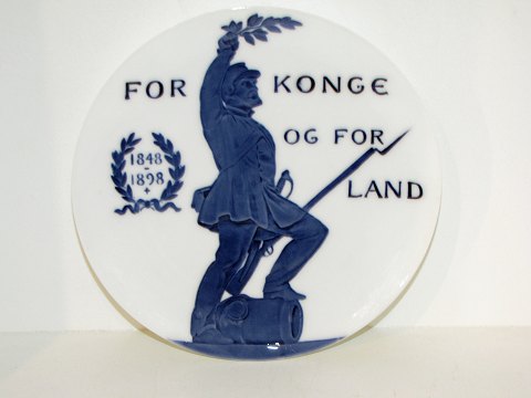 Royal Copenhagen Mindeplatte fra 1898
50 året for krigen i 1848