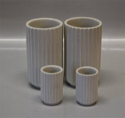 Original White Ribbed Lyngby Vases