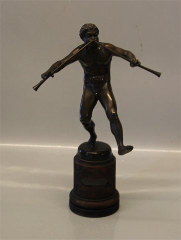 Dansende Faun Broncefigur af Professor Peters 21 cm