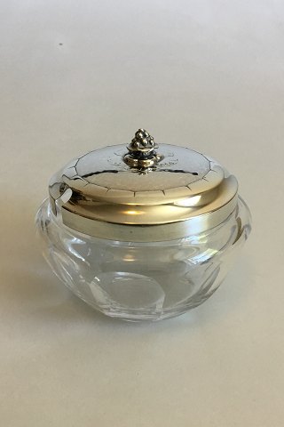 Georg Jensen Sterling Silver and Baccarat Crystal Confiture Glass Jar No 486