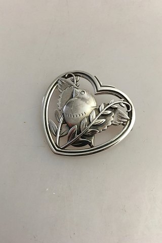 Georg Jensen Sterling Sølv Hjerteformet Broche No 239