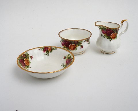 Sukker, fløde og skål, Old Country Rose, Royal Albert