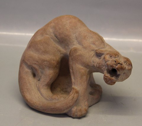 Royal Copenhagen Art Pottery 20082 RC Tiger, standing, Knud Kyhn, April 1918 
Unglazed 13 x 20 cm