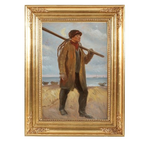 Michael Ancher, 1849-1927, oil on plate
Fisher on Skagens beach