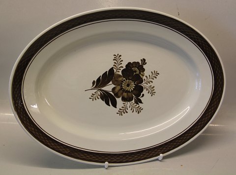 Aluminia Faience Brown Tranquebar 0929-45 Oval platter 27 x 38 cm