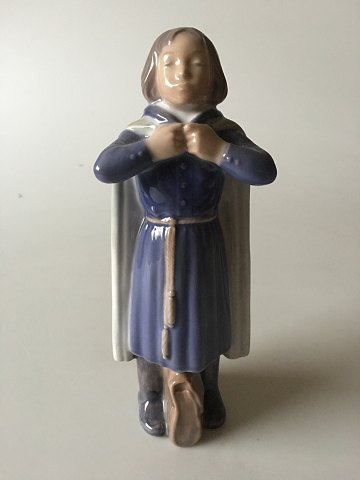 Royal Copenhagen Figurine af Skoledreng med Kappe og Taske No 4503