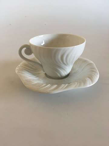 Royal Copenhagen White Triton Coffee Cup with Saucer No 14194