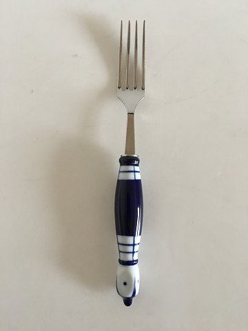 Blue Bjorn Wiinblad Siena for Rosenthal Dinner Fork. Porcelain and Steel