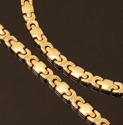 Set of necklace and wristband, 14ct gold