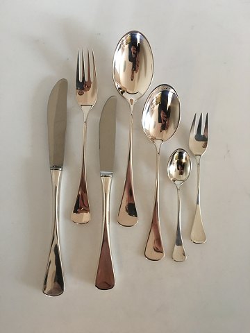 Patricia W&S Sorensen Silver Flatware Set for 12 People. 84 Pieces