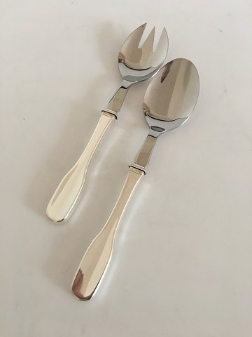 Hans Hansen "Susanne" Salad Serving Set in Sterling Silver and Steel