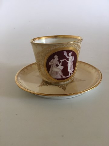 Royal Copenhagen Tidlig Kop og Underkop med Thorvaldsen motiv fra 1860-1880