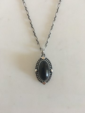 Georg Jensen Sterling Sølv 2004 Års Halskæde med Sort Onyx