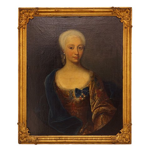 J. S. Wahl, Porträt von Anne Susanne von der 
Osten, 1704-73, Hofmeisterin am dänischen Hof. Öl 
auf Leinen. Lichtmasse: 80x63cm. Mit Rahmen: 
89x74cm