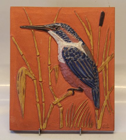 Knabstrup Art Pottery Relief 28 x 24 cm Kingfisher Günther Pratschak