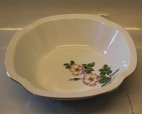 B&G Victor Hugo white porcelain - wild rose with gold  043 Large vegetable bowl 
8-sided 25.5 x 8 cm (313)