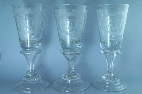 Three identical Norwegian Nøstetangen glass