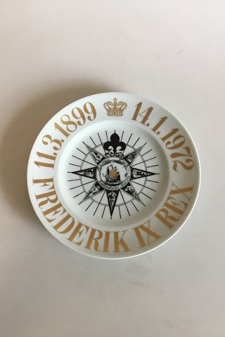 Bing and Grondahl Commemorative Plate Frederik IX REX 11.3.1899-14.1.1972