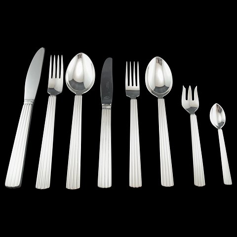 Georg Jensen, Sigvard Bernadotte; Barnadotte silver cutlery, complete for 12 
persons, 133 pieces