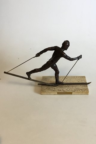 Royal Copenhagen Bronze statue of Cross-country Skier. Designed by 
Sterett-Gittings Kelsey in 1976