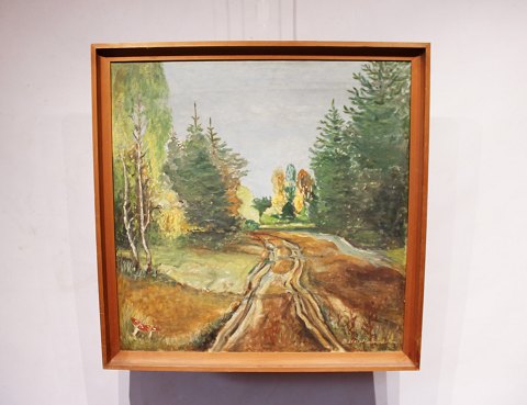 Oil painting with nature motif signed B. Mostgaard from 1940.
5000m2 showroom.
