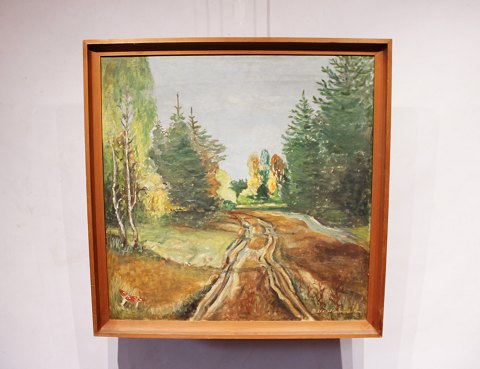 Oil painting with nature motif signed B. Mostgaard from 1940.
5000m2 showroom.
