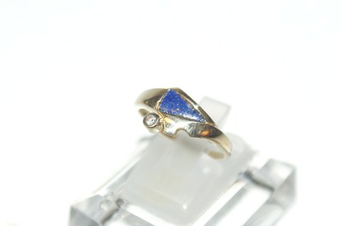 Elegant Ring m. lapis og zikon  i 14 karat guld