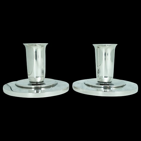 Georg Jensen, Harald Nielsen; A pair of candlesticks, sterling silver  #748