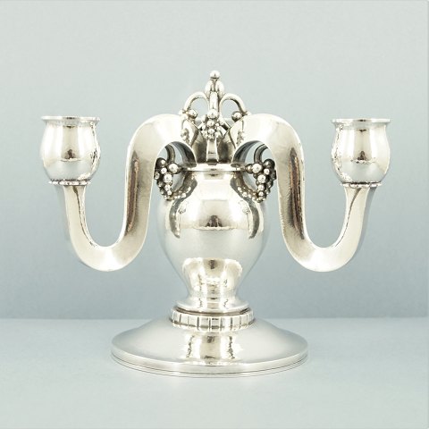 Dansk Guldsmede-Håndværk; One three armed candlestick of sterling silver