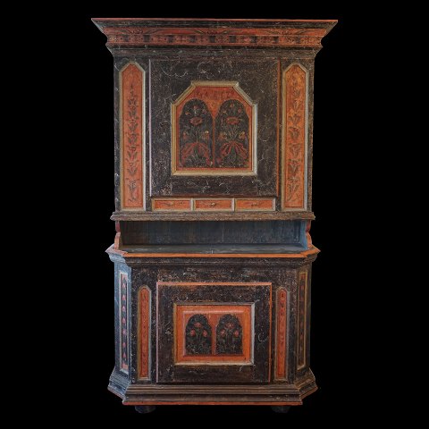 An early 19th century Swedish cabinet, original 
colors. Dated 1822. From Dalarna, Sweden. H: 
214cm. W: 122cm. D: 56cm