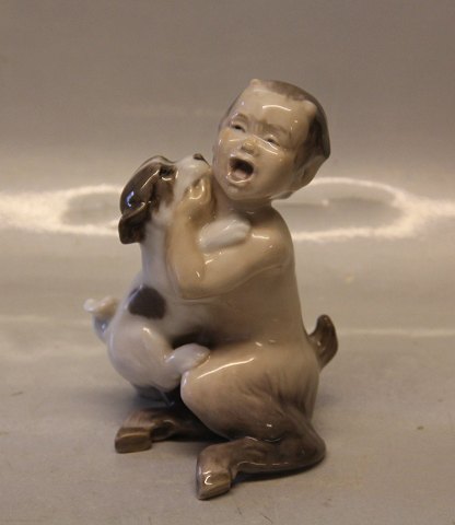 Royal Copenhagen 2823 RC Faun with a puppy dog KK 15 x 10 cm 1927