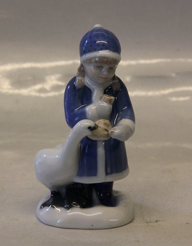 2017 Annual RC Girl in winter dress feeding swan 12 cm Allan Therkelsen Royal 
Copenhagen 
